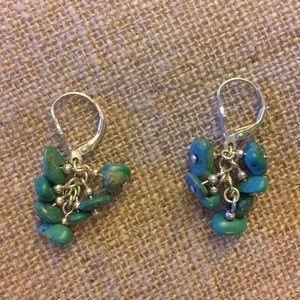 2 for $25! Genuine turquoise and silver earrings